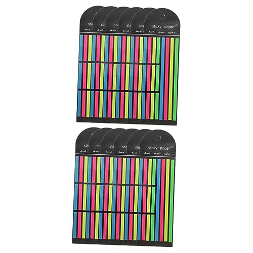 OSALADI 2 Sätze Fluoreszierende Haftnotizen Buchregisterkarten Textmarker-bänder Etiketten-textmarker-streifen Seitenmarkierungen Buchzeilenmarkierungen Das Haustier 6 Stücke * 2 von OSALADI