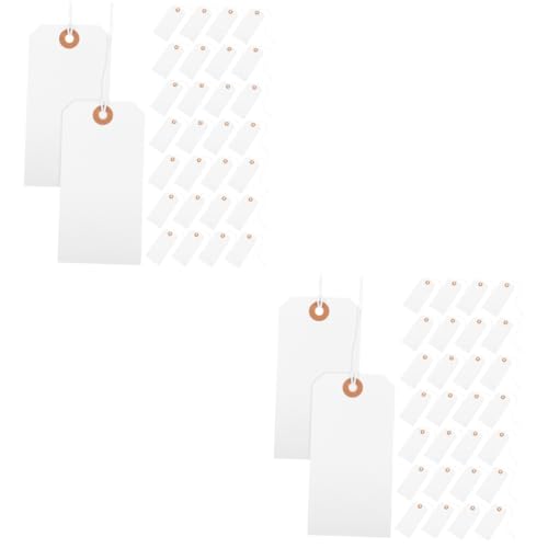 OSALADI 2 Sätze Geschenkanhänger Für Kleidung Markierungsetikett Etiketten Hängende Papieranhänger Preisschild Inventar -tags Leere Tags Papierstau Weiß 100 Stück * 2 von OSALADI