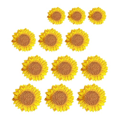 OSALADI 2 Sätze Gestickter Sonnenfleck Flecken Sonnenblumenabziehbilder Nähen Gestickte Aufnäher Party Sonnenblume Für Frauen Patch Kleidung Stickerei Sonnenblumenfeld Stoff 12 Stück * 2 von OSALADI