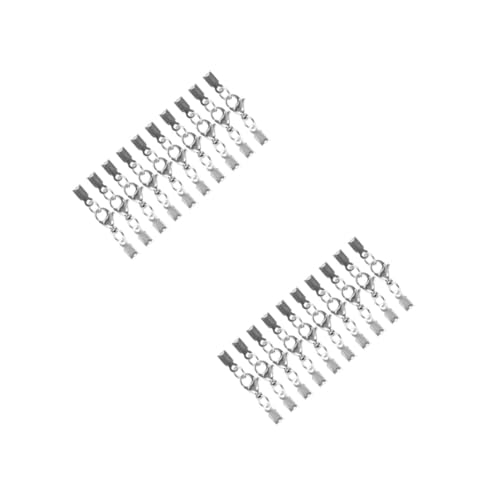 OSALADI 2 Sätze Karabinerverschluss Karabinerverschlüsse Verbinder Zur Herstellung Von Diy-schmuck Verbindungsverschlüsse Für Diy-schmuck Rostfreier Stahl Silver 20 Stück * 2 von OSALADI