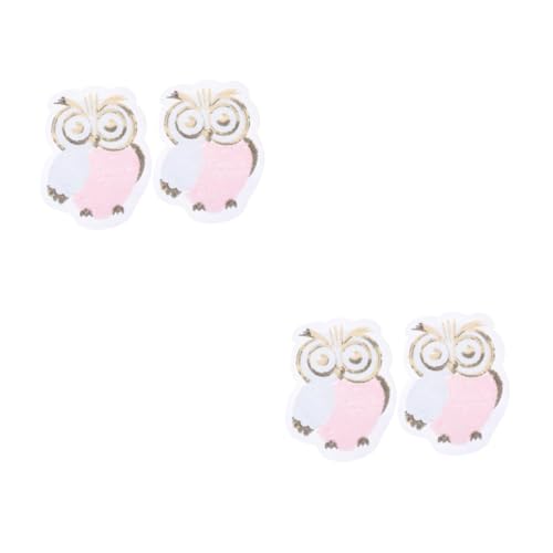 OSALADI 2 Sätze Katzenkopf Eule Stickerei Patches Diy Kleidung Applikationen Mit Glitzer Für Styles Hochwertige Handwerkskunst Für Kleidung Und Rucksäcke 2 Stück * 2 von OSALADI