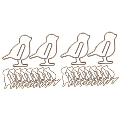 OSALADI 2 Sätze Kreative Büroklammern Im Antike Kupfervogel Form Stilvolle Papierclips Für Notizen Fotos Und Dokumente Für Büroorganisation Und Kreative Projekte 20 Stück * 2 von OSALADI