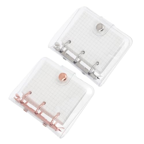 OSALADI 2 Sätze Mini Handbuch Transparentes Loose Leaf Notizbuch für Eleganter Notizblock mit Blättern für Tagebuch und Diy Projekte Roségold von OSALADI