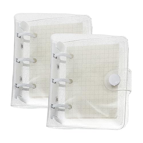 OSALADI 2 Sätze Mini Notizbuch Pack PVC Binder Journals Tragbare Notizblöcke mit Transparenten Einschüben für Büro Schule und Reisen mit Karomuster von OSALADI