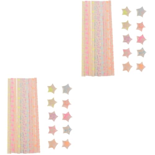 OSALADI 2 Sätze Origami Stern Papierstreifen Buntes Faltpapier Für Diy Bastelprojekte Geeignet Für Partys Feiertage Und Kreative Dekorationen 180 Stück * 2 von OSALADI