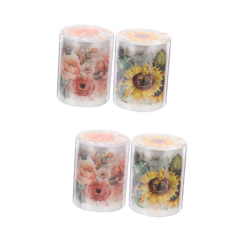 OSALADI 2 Sätze Pflanzenhandbuch Klebeband Pet Dekorative Tape Für Scrapbooking Mit Sonnenblume Pro Selbstklebend Für Projekte Und 2 Rollen * 2 von OSALADI
