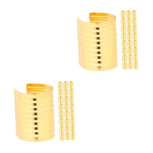 OSALADI 2 Sätze Quasten -schwanzklemme Crimpen Zur Schmuckherstellung Seileinfädler-clip Endet Schnüre Seilcrimp Lederclip Bandklemmen Klappclip Eisen Golden 100 Stück * 2 von OSALADI