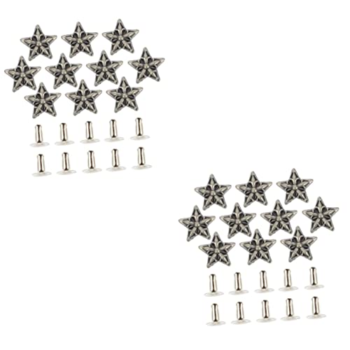 OSALADI 2 Sätze Retro Nieten Legierung Für Diy Kleidung Taschen Gürtel Praktische Und Langlebige Metallaccessoires Für Kreative Projekte Silber 10 Stück * 2 von OSALADI