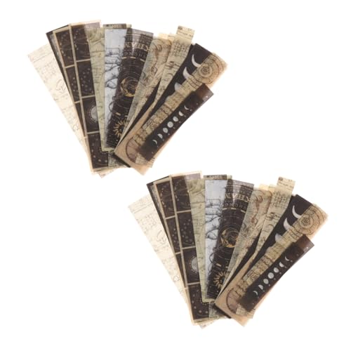 OSALADI 2 Sätze Retro Washi Paper Sticker Vintage Diy Aufkleber für Scrapbooking Journaling und Handarbeit Hochwertige Materialien Charmante Designs für Kreative Projekte von OSALADI