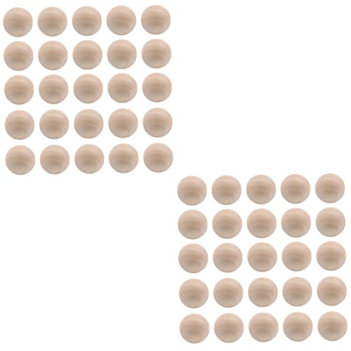 OSALADI 2 Sätze Runde Holzperlen Lotus Holz Unlackierte Diy Bastelperlen Ohne Loch Für Schmuckherstellung Und Kreative Malprojekte 200 Stück * 2 von OSALADI