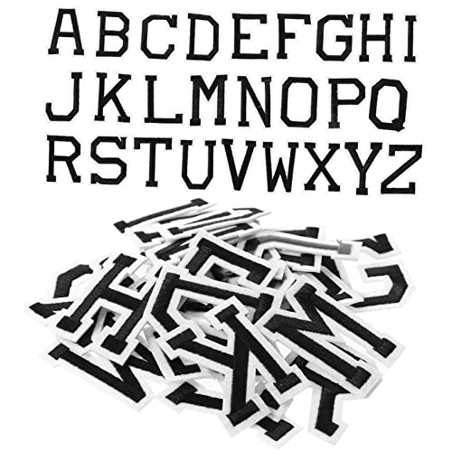 OSALADI 2 Sätze Schwarze Weiße Buchstaben Patches Aufbügelbare Stoffaufnäher für Diy Kleidung Dekoration Langlebig und Hautfreundlich von OSALADI