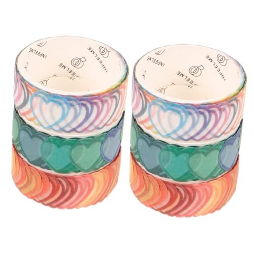 OSALADI 2 Sätze Selbstklebendes Washi Tape Für Diy Scrapbooking Dekorative Klebebänder Für Tagebücher Und Kalender Designs Verschiedene Stile 3 Rollen * 2 von OSALADI