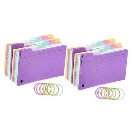 OSALADI 2 Sätze Spule Notizblock Gefüttert Karteikarten Mit Spiralbindung Loch Gestanzt Linierte Notizkarten Karteikarten Zum Lernen Karteikarten-hinweis Papier Zufällige Farbe 300 Blatt*2 von OSALADI