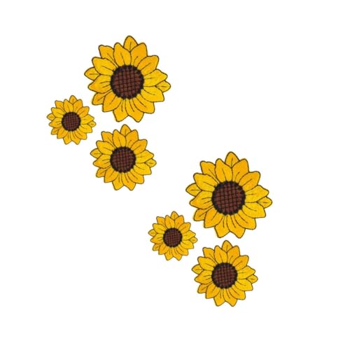 OSALADI 2 Sätze Stickaufkleber Stickerei Sonnenblumen-stickpatches Groß Dekorationen Flicken Nähen Kleidung Bunt Flecken Stoff Sonnenblumen-stickapplikation Stickgarn 3 Stück * 2 von OSALADI