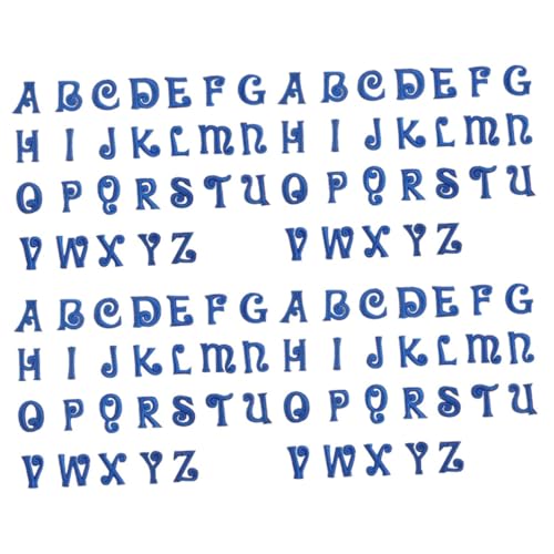 OSALADI 2 Sätze Stoffaufnäher Mit Buchstabenstickerei Rosa Buchstaben Klebrige Buchstaben Gestickte Aufkleber Patches Nähen Benutzerdefinierte Patches Reparaturflicken Blue 52 Stück * 2 von OSALADI