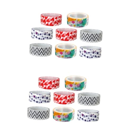OSALADI 2 Sätze Teiliges Diy Washi Tape Bunte Dekorative Klebebänder Für Scrapbooking Tagebuch Und Bastelprojekte Handreißbare Papiertapes Mit Niedlichen Motiven Für Kreative 8 Stück * 2 von OSALADI