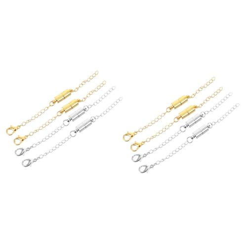 OSALADI 2 Sätze Teiliges Magnetischer Kettenverlängerer Für Kupfer Einfache Anwendung Für Schmuck Anpassbar Für Armbänder Und Anhänger Und Vielseitig 4 Stück * 2 OSALADI 2 Sätze Teiliges Magnetischer Kettenverlängerer Für Kupfer Einfache Anwendung Für Schmuck Anpassbar Für Armbänder Und Anhänger Und Vielseitig 4 Stück * 2 von OSALADI