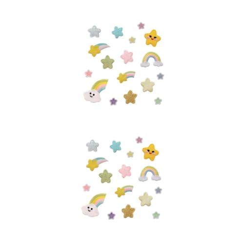 OSALADI 2 Sätze Teiliges Set Cartoon Regenbogen Patches Zum Aufbügeln Diy Stickerei Applikationen Für Kleidung Langlebige Und Praktische Bastelaccessoires 17 Stücke * 2 von OSALADI