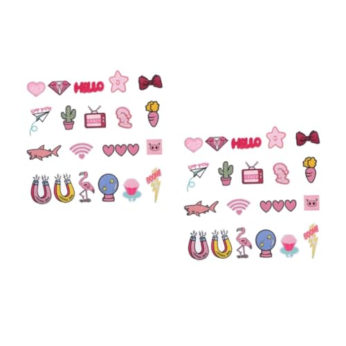 OSALADI 2 Sätze Teiliges Set Stickereipatches Für Mädchen Herz Bow Applikationen Zum Aufnähen Für Kleidung Rucksäcke Kissen Und Mehr Einfache Anwendung Für Reparaturen Und 20 Stück * 2 von OSALADI