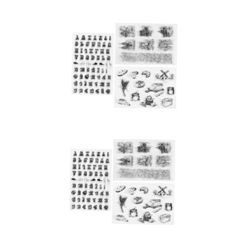 OSALADI 2 Sätze Teiliges Silikonstempel Set Für Kreative Diy Projekte Transparente Buchstabenstempel Für Scrapbooking Tagebuch Und Kartenherstellung Wiederverwendbar Und 3 Stücke * 2 von OSALADI