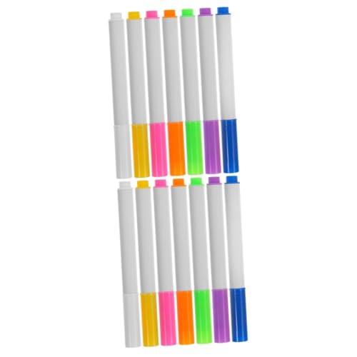 OSALADI 2 Sätze Teiliges Wiederverwendbare Abwaschbare Marker Für Whiteboards Farbige Kreidestifte Mit Feiner Spitze Für Notizen Zeichnungen Und Grafiken Glatten Oberflächen 7 Stück * 2 von OSALADI