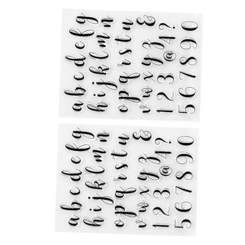 OSALADI 2 Sätze Transparente Alphabet Stempel für Scrapbooking DIY Klare Silikon Stamps mit Präzisen Buchstaben Mustern Langlebig und Vielseitig für Bastelprojekte und Tagebuchgestaltung von OSALADI