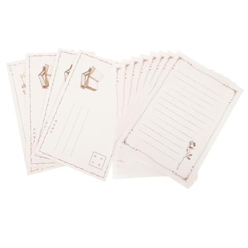 OSALADI 2 Sätze Umschlagpapier Antiquität Süßes Stationäres Brief Retro Liniertes Schreibpapier Pergament Party Dekorativ Suchen Dekoration Papier Briefpapier Weiß Papier von OSALADI
