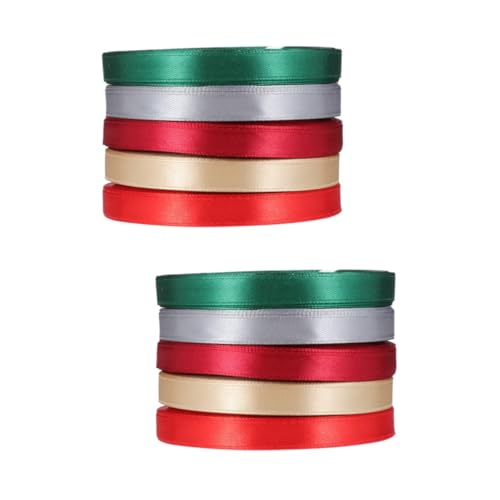 OSALADI 2 Sätze Verpackungszubehör Seide Rosa Dekorationen Party Spitzenband Für Weihnachtsband Blumenband Weihnachtsverpackungsband Wickelband Polyester 5 Rollen * 2 von OSALADI