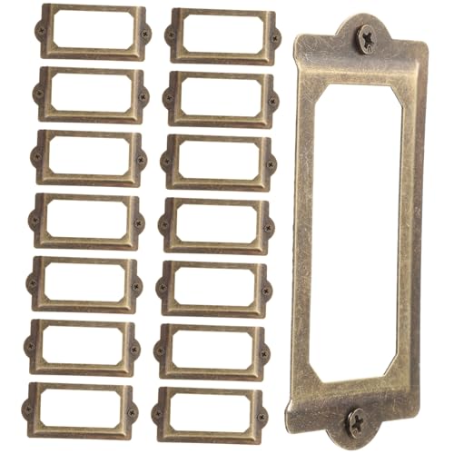 OSALADI 2 Sätze Vintage aus Robustem Metall Antik Designte Namensschildrahmen für Schrank Kommode und Schublade Einfache Befestigung Retro Stil für Büro und Zuhause von OSALADI