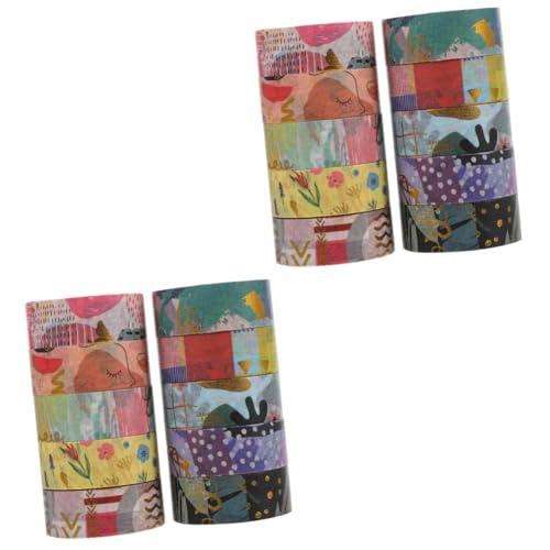 OSALADI 2 Sätze Washi Tape Set Dekoratives Klebeband Mit Geometrischen Mustern Pro Rolle Für Scrapbooking Diy Projekte Und Kreative Bastelarbeiten 10 Rollen * 2 von OSALADI