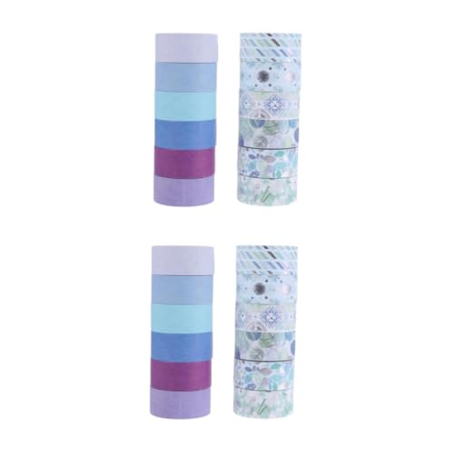 OSALADI 2 Sätze Washi-tape Klebeband Nachfüllt Schrottband Klebebandläufer Plakatband Spender Scrapbooking Zubehör Büroartikel Papier Klebeband Papierwerkzeug Für Heimwerker 12 Rollen * 2 von OSALADI