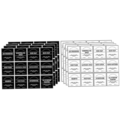 OSALADI 2 Sätze Wasserdichte Aufkleber für Flaschen Labels zur Organisation von Behältern und Waschraum Vielseitige Badezimmeretiketten für Shampoo Lotion Reinigungsmittel Langlebig und von OSALADI
