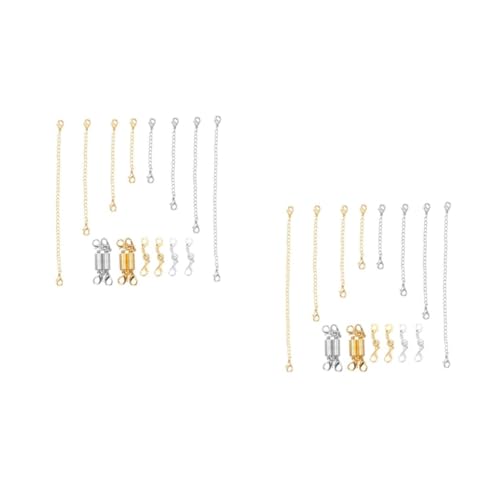 OSALADI 2 Sätze Zylindrische Magnetverschluss Kette Gold Silber Erweiterung für Diy Schmuck Zubehör Magnetische Schließe für Armbänder Schöne Schmucksets Bild von OSALADI