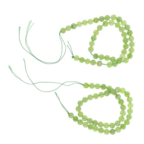 OSALADI 2 Saiten Grüne Kristallperlen Natur Edelsteinperlen Rund Poliert für Schmuckherstellung DIY Armbänder Halsketten Vielseitig Täglicher Stil von OSALADI