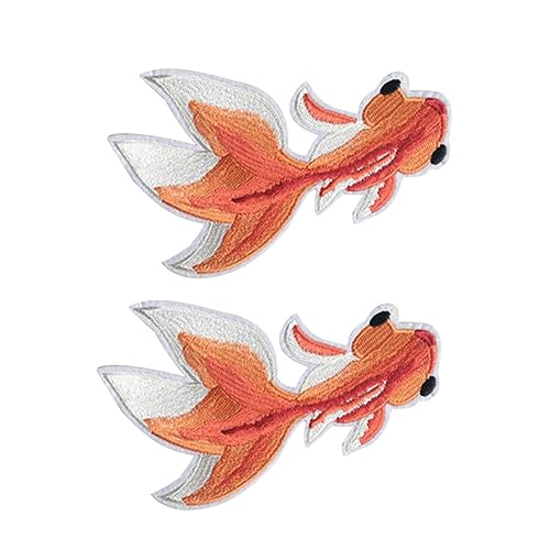 OSALADI 2 Stk. Goldfisch Stickerei Bügelbilder Applikationen zum Aufnähen und Reparieren Bestickte Kleidung Patches Langlebige Textilaufbügler für Schuhe Taschen und Accessoires OSALADI 2 Stk. Goldfisch Stickerei Bügelbilder Applikationen zum Aufnähen und Reparieren Bestickte Kleidung Patches Langlebige Textilaufbügler für Schuhe Taschen und Accessoires von OSALADI