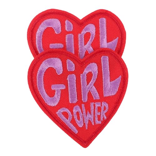 OSALADI 2 Stück Banner herz aufnäher stoff aufnäher applizierte Stickerei Aufnäher für Kleidung Herz-Patch für Kleidung gestickte Applikation herzförmiger bestickter Aufnäher rot von OSALADI