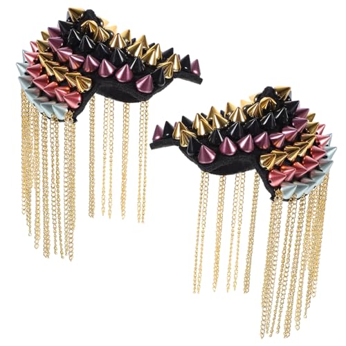 OSALADI 2 Stück Bunte Punk Epauletten mit Quasten und Nieten Teiliges DIY Schulterklappen Schmuck für Männer und Frauen Vintage Uniform Dekoration für Jacken Kostüme und Zeremonien OSALADI 2 Stück Bunte Punk Epauletten mit Quasten und Nieten Teiliges DIY Schulterklappen Schmuck für Männer und Frauen Vintage Uniform Dekoration für Jacken Kostüme und Zeremonien von OSALADI