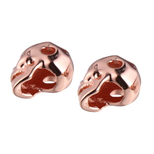 OSALADI 2 Stück Chic DIY Punk Schädel Anhänger Rosegold mit Zirkonia Schmuckperlen für Armband Taschen Gürtel und Bekleidungsdekoration Langlebiges Kupfer Einzigartiges Bastelzubehör von OSALADI