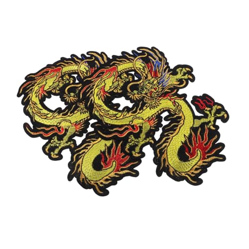 OSALADI 2 Stück Chinesischer Drachentuch Patch bestickt Flecken Stoff Applikationen Kleidungsflicken Gestickte Aufnäher für Bekleidungsstücke Bügelflicken für Kleidung Polyester OSALADI 2 Stück Chinesischer Drachentuch Patch bestickt Flecken Stoff Applikationen Kleidungsflicken Gestickte Aufnäher für Bekleidungsstücke Bügelflicken für Kleidung Polyester von OSALADI