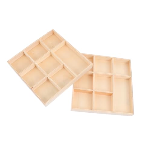 OSALADI 2 Stück Dekorative DIY Aufbewahrungsboxen Holz Weihnachtsgeschenkboxen mit Fächern für Schmuck und Kleine Gegenstände Individuell Gestaltbar und Langlebig von OSALADI