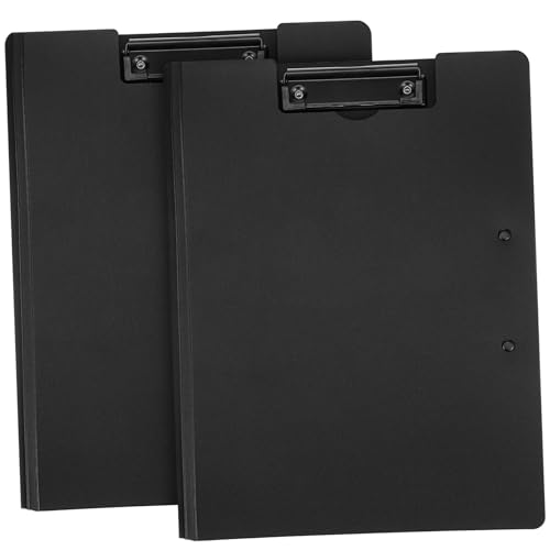 OSALADI 2 Stück Doppelter Ordner Board-Clip-Ordner Klassenzimmer Papierkram Blau Schreibwaren Schreiben von Zwischenablage Büro-Schreibtafel Büro-Memo-Board Plastik Black von OSALADI