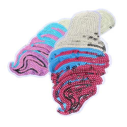 OSALADI 2 Stück Eiskegelstoffaufkleber Sticken Patch Nähen Creme Für Kleidung Mini Applikationen Funkeln Reparatur Cooles Pflaster Flecken Gebügelt Bestickt Pailletten OSALADI 2 Stück Eiskegelstoffaufkleber Sticken Patch Nähen Creme Für Kleidung Mini Applikationen Funkeln Reparatur Cooles Pflaster Flecken Gebügelt Bestickt Pailletten von OSALADI