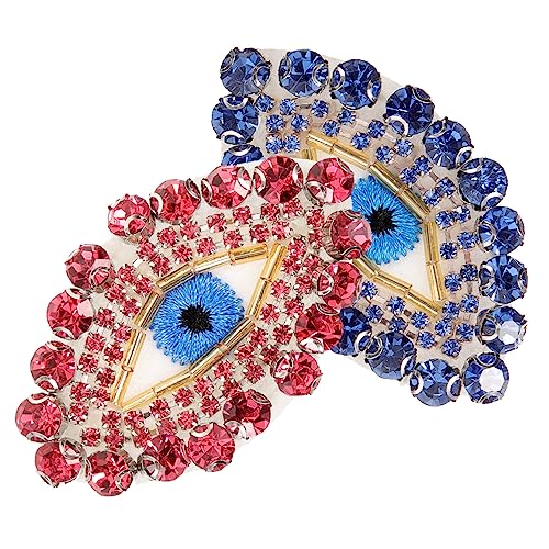 OSALADI 2 Stück Glitzernde Augenform Applikation Aufbügel Patch für Kleidung Jeansjacken und DIY Dekoration zum Reparieren und Verzieren von Taschen und Accessoires von OSALADI