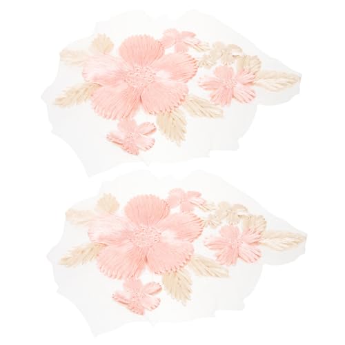 OSALADI 2 Stück Große Spitzen Blumen Patches zum Aufbügeln Dekorative Bestickte Applikationen für Brautkleider DIY Bekleidung Langlebige Eisen Flicken für Damenkleidung von OSALADI