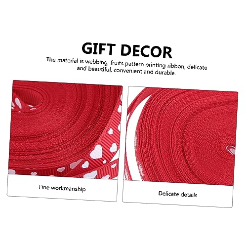 OSALADI 2 Stück Hochwertiges Geschenkband Rot mit Herzmuster Dekoratives Hochzeitsschleifenband Valentinstags Dekoband Langlebiges und Kuchenschleifenmaterial OSALADI 2 Stück Hochwertiges Geschenkband Rot mit Herzmuster Dekoratives Hochzeitsschleifenband Valentinstags Dekoband Langlebiges und Kuchenschleifenmaterial von OSALADI