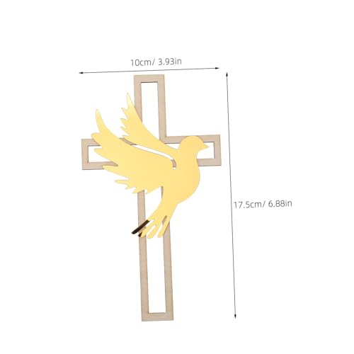 OSALADI 2 Stück Holz Kreuz und Taube Cake Topper Leichte Kleine Tortenstecker für Taufe und Feier Kreative Kuchendeko mit Filigranem Design Geeignet für Innen und Außenpartys von OSALADI