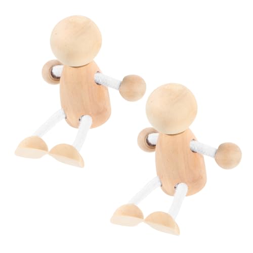OSALADI 2 Stück Holzpuppen DIY Bastelset Unbemalte Holzfiguren zum Malen für Kreative Holzspielzeug zur Dekoration und Gestaltung von Spielräumen von OSALADI