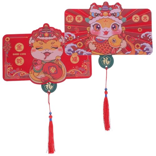 OSALADI 2 Stück Jahr Schlange Rote Umschläge Hochwertige Hong Bao für Frühlingsfest Faltbare Geldumschläge mit Luxuriösem Design für Geldgeschenke und Feiern von OSALADI