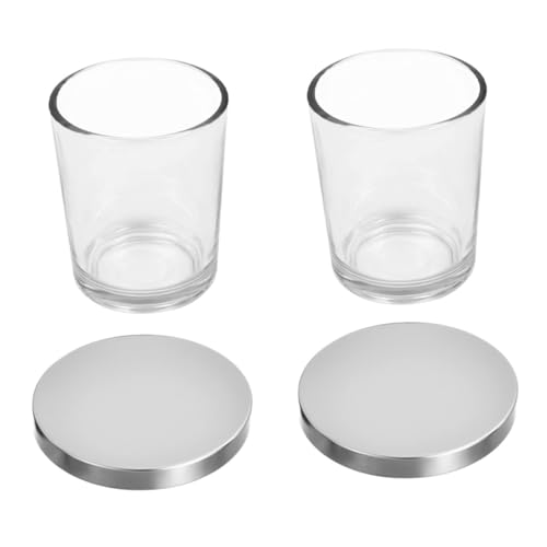OSALADI 2 Stück Kerzengläser mit Silbernen Deckeln Aromatherapie Kerzenbehälter für DIY Kerzenherstellung und Stilvolle Deko für Zuhause Hochzeitsfeiern und Dinner Veranstaltungen von OSALADI