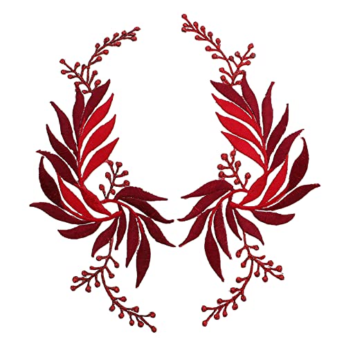 OSALADI 2 Stück Kleidungspatches Patches Nähen Flecken Maroon Applices Flicken Für Bekleidung Hemdapplikationen Nähen Hochzeit Aufnäher Nähen Für Kleidung Applikation Nähen Stickgarn Rot von OSALADI
